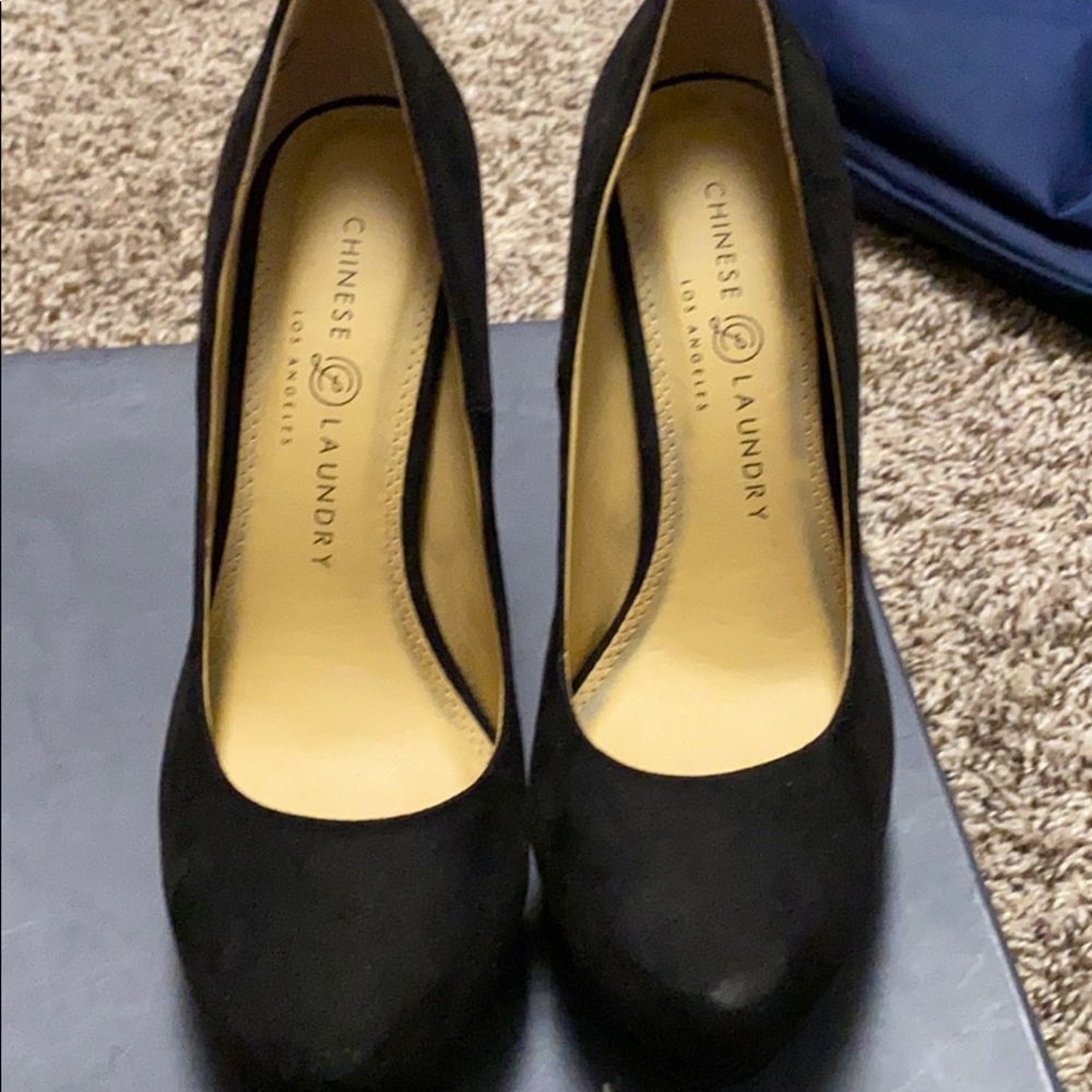 Micro suede heels